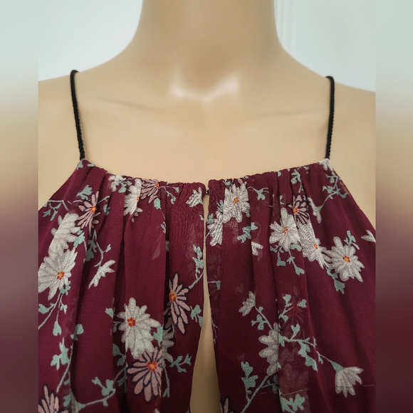 Cinq a Sept Berry Floral Silk Dress - Picture 2 of 4